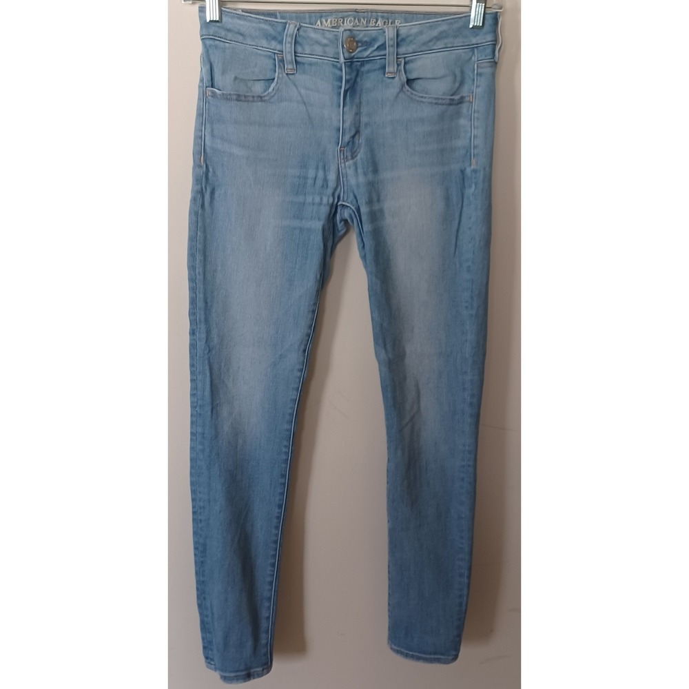 American Eagle Women 8R Super Super Stretch Skinny Jeans Low Rise‎ Y2K Preppy